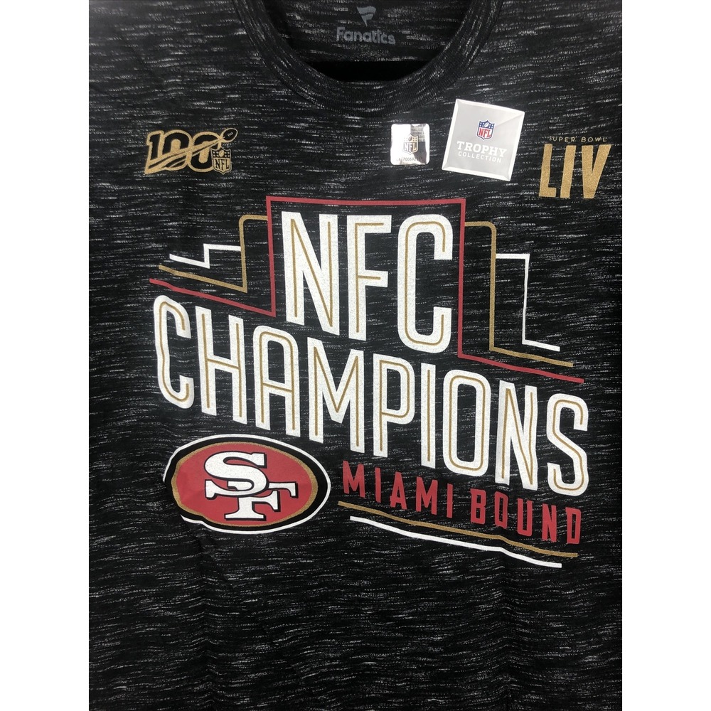 NFL San Francisco 49ers Men's T Shirt NFC Champions Charcoal Gray Size M New‎